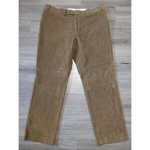 Lauren Ralph Lauren Men's Brown 100% Cotton Flat Front Corduroy Pants Size 38x30